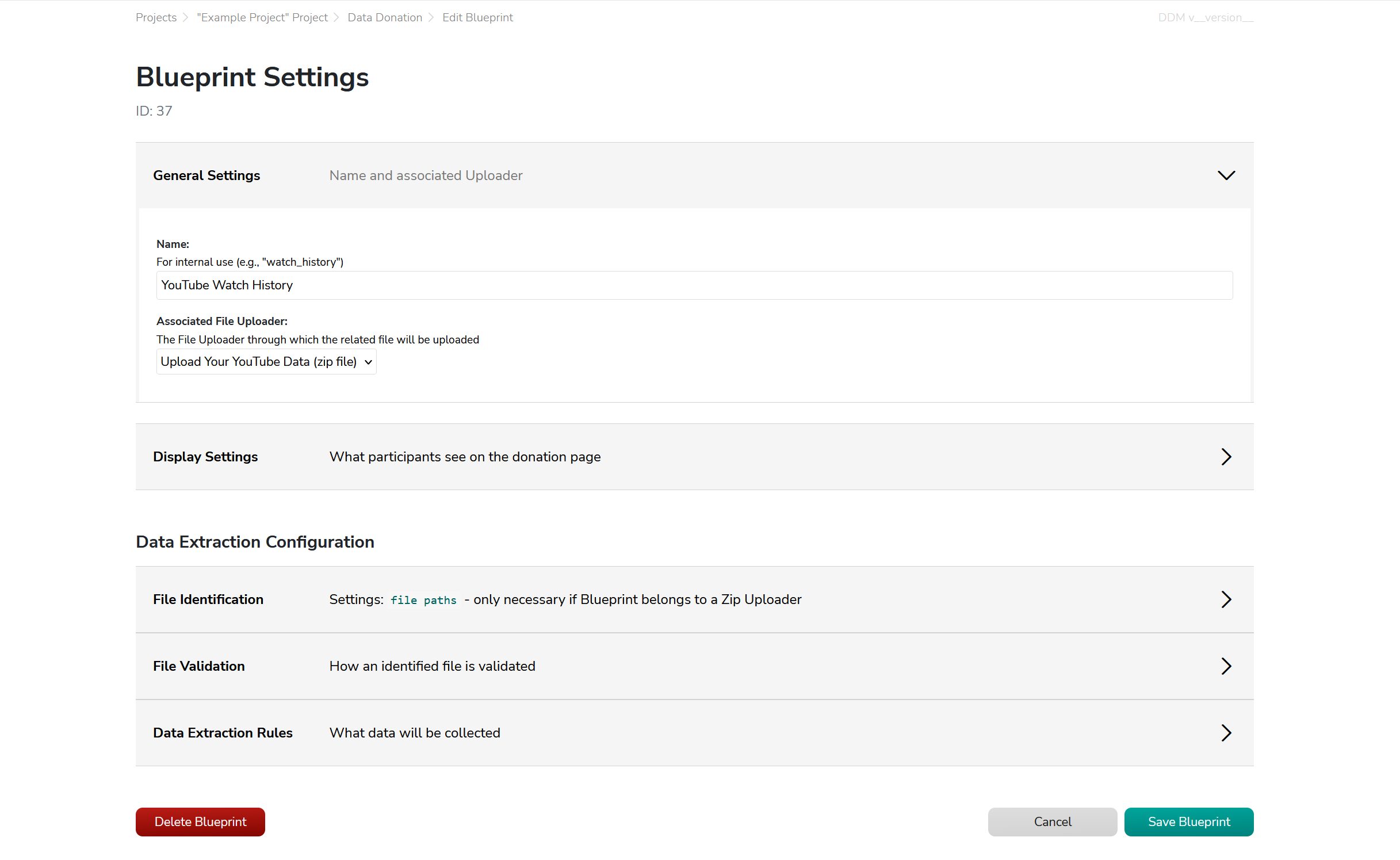 Blueprint Configuration Interface